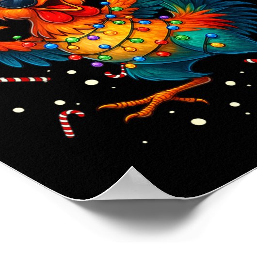 F-caw-f Funny Chicken Humor Rooster Meme Ugly Xmas ポスター (角)