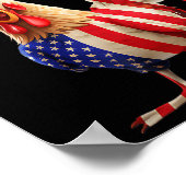 F-caw-f Funny Chicken Humor Usa Flag Quote Rooster ポスター (角)