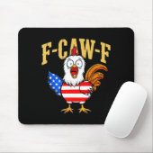 F-caw-f Funny Chicken Humor Usa Flag Quote Rooster マウスパッド (マウス)