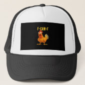 F Caw F Funny Chicken Meme Trendy Modern Style キャップ (正面)