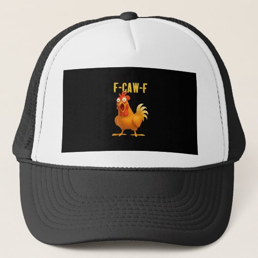 F Caw F Funny Chicken Meme Trendy Modern Style キャップ (正面)