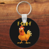 F Caw F Funny Chicken Meme Trendy Modern Style キーホルダー (正面)