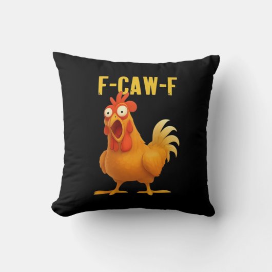 F Caw F Funny Chicken Meme Trendy Modern Style クッション (正面)