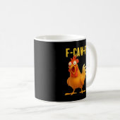 F Caw F Funny Chicken Meme Trendy Modern Style コーヒーマグカップ (正面右)