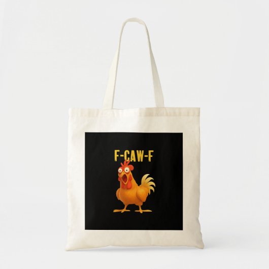 F Caw F Funny Chicken Meme Trendy Modern Style トートバッグ (正面)