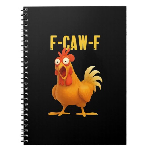 F Caw F Funny Chicken Meme Trendy Modern Style ノートブック (正面)