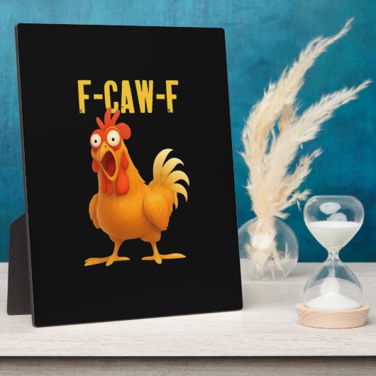 F Caw F Funny Chicken Meme Trendy Modern Style フォトプラーク (側面)