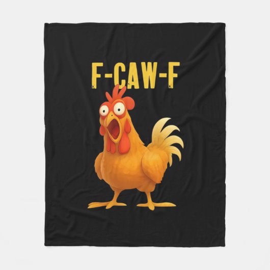 F Caw F Funny Chicken Meme Trendy Modern Style フリースブランケット (正面)