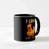 F Caw F Funny Chicken Meme Trendy Modern Style マグカップ (正面右)