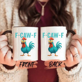 F-Caw-F Funny Chicken Mug, Chicken Humor, Rooster  マグカップ