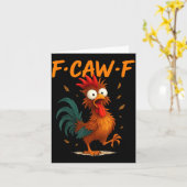 F-caw-f Funny Chicken Quote Kaw Meme F Caw F Men F カード (黄色い花)