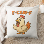F-CAW-F Funny Chicken | Quote Rooster Meme T-shirt クッション (ブランケット)