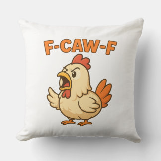F-CAW-F Funny Chicken | Quote Rooster Meme T-shirt クッション