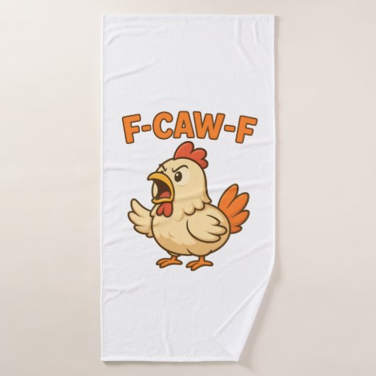 F-CAW-F Funny Chicken | Quote Rooster Meme T-shirt バスタオル (バスタオル)