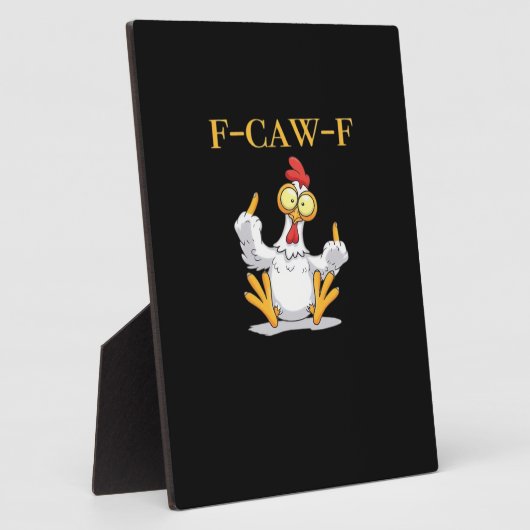 F-Caw-F Funny Chicken Retro Classic フォトプラーク (側面)