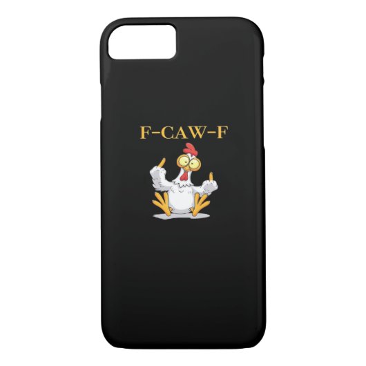 F-Caw-F Funny Chicken Retro Classic Case-Mate iPhoneケース (裏面)