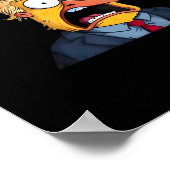 F-Caw-F Funny Chicken Rooster Classic ポスター (角)