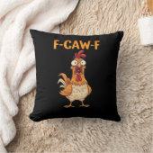 F-Caw-F Funny Chicken Saying Rooster Meme Sarcasti クッション (ブランケット)