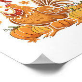 F-caw-f Funny Chicken Thanksgiving Humor Quote Roo ポスター (角)