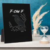 F-Caw-F Funny Crow Aesthetic Casual フォトプラーク (側面)