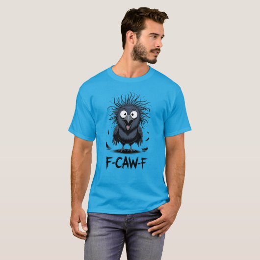 F-CAW-F Funny Crow Meme Comic Bird Raven Tシャツ (正面フル)