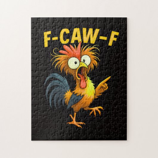 "F Caw F" Funny Crow Sarcastic Bird Humor Puzzle ジグソーパズル (縦)