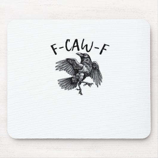 F Caw F Funny Crow Vintage Graphic マウスパッド (正面)