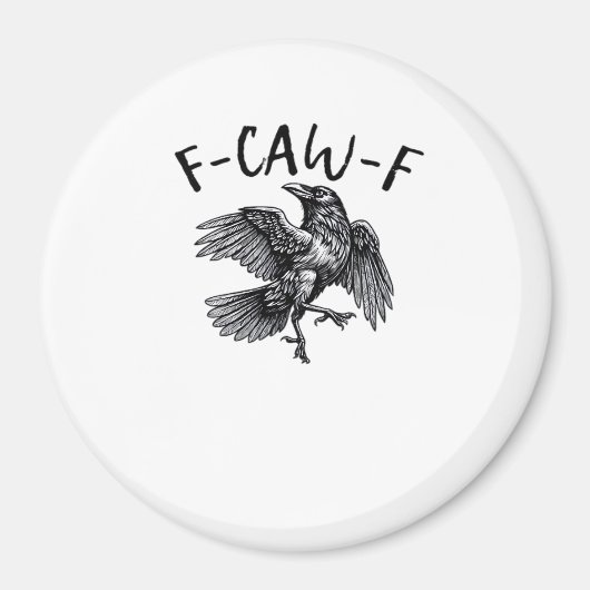 F Caw F Funny Crow Vintage Graphic マグネット (正面)
