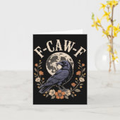 F-caw-f Funny Crows Night Bird Lovers Halloween Te カード (黄色い花)