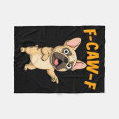 F-caw-f Funny French Bulldog Cartoon Humor Quote M フリースブランケット (正面(横))