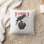 F-Caw-F Funny Halloween Crow Raven Gothic Humor クッション (ブランケット)