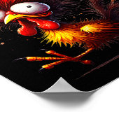 F-caw-f Funny Idea For Work Humor Rooster Coffee  ポスター (角)