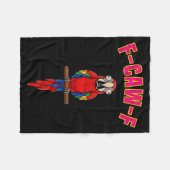 F-caw-f Funny Macaw Bird Watching Humor Animal Gra フリースブランケット (正面(横))