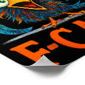 F-caw-f Funny Messy Chicken Bird Rooster Fcawf Mem ポスター (角)