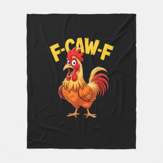 F Caw F Funny Quote Rooster Meme Lover Design フリースブランケット (正面)