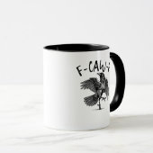 F-Caw-F Funny Raven Crow Spooky Season Creative Ca マグカップ (正面右)