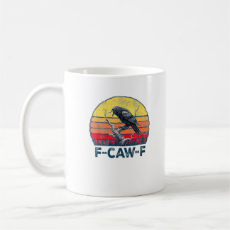 F-Caw-F Funny Raven Crow Vintage Gothic Bird Pun M コーヒーマグカップ