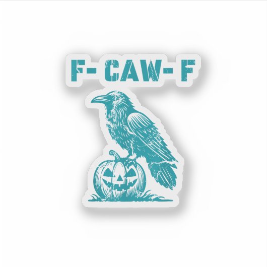 F-Caw-F Funny Raven Gothic Crow Retro Classic シール (正面)