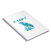 F-Caw-F Funny Raven Gothic Crow Retro Classic ノートブック (右側)