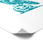 F-Caw-F Funny Raven Gothic Crow Retro Classic ポスター (角)