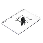F-Caw-F Funny Raven Pun Gothic Crow Humor Aestheti ノートブック (左側)