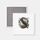 F-Caw-F Funny Raven Pun Gothic Crow Humor Retro Cl マグネット (正面/裏面)