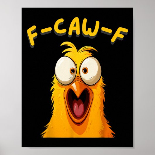 F-caw-f Funny Rooster Chicken Farm Fcawf Animal Me ポスター (正面)