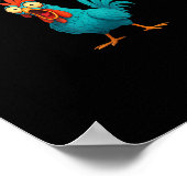 F-Caw-F Funny Rooster Chicken Humor Bird ポスター (角)