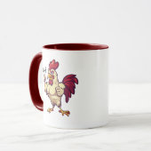 F-Caw-F Funny Rooster Flex Your Feathers Mug マグカップ (正面左)