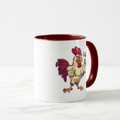 F-Caw-F Funny Rooster Flex Your Feathers Mug マグカップ (正面右)