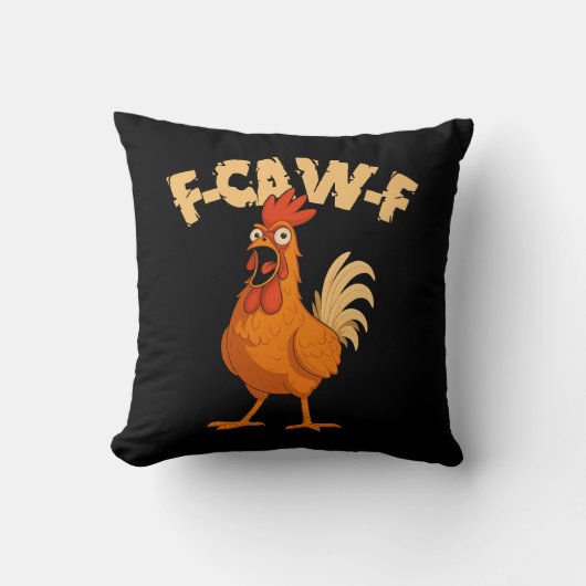 F-CAW-F! Funny Shocked Rooster Chicken クッション (正面)