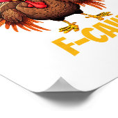 F-caw-f Funny Turkey Humor Thanksgiving  ポスター (角)