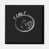 F-Caw-F Funny Wordplay Quote Retro Style マグネット (正面)