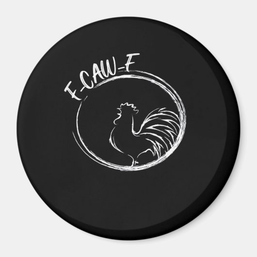 F-Caw-F Funny Wordplay Quote Retro Style マグネット (正面)